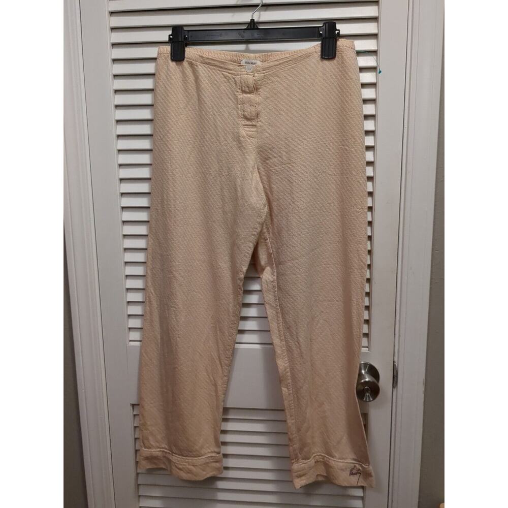 Vera Wang Pajama Pants Bottoms Tan Beige Nude Lightweight Cotton Women's Size S